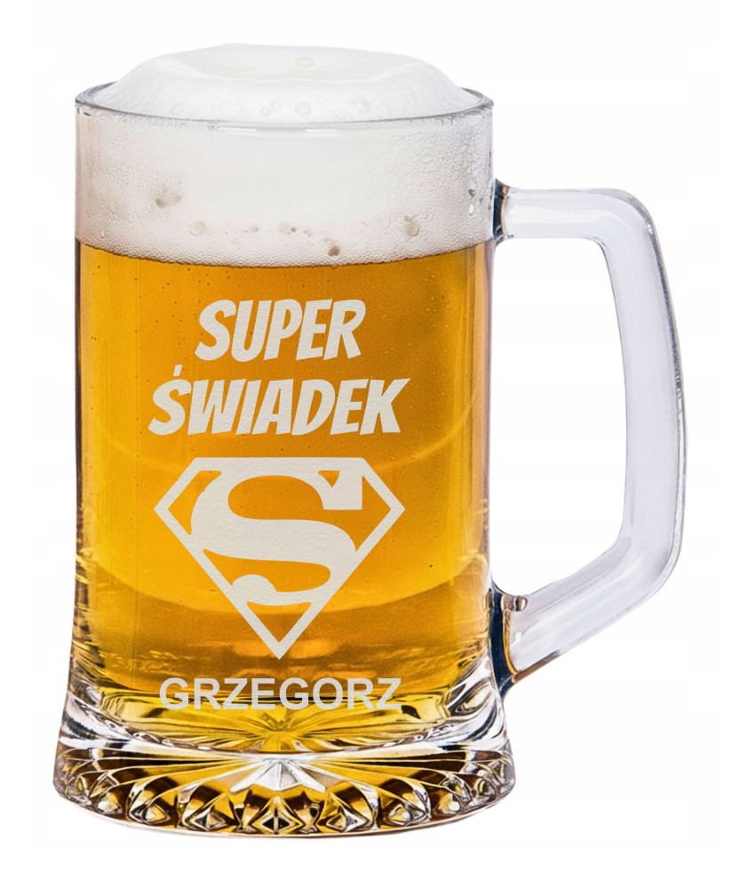 Personalizowany kufel dla ŚWIADKA - elegancki prezent - grawer