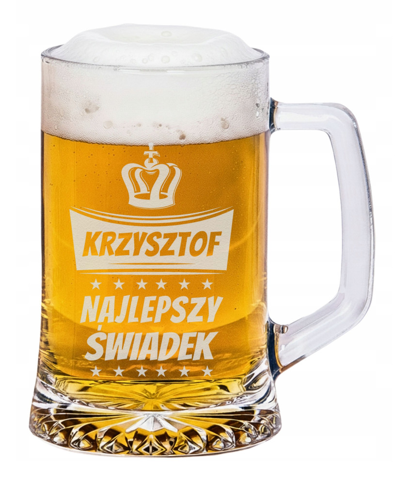 Personalizowany kufel dla ŚWIADKA - elegancki prezent - grawer