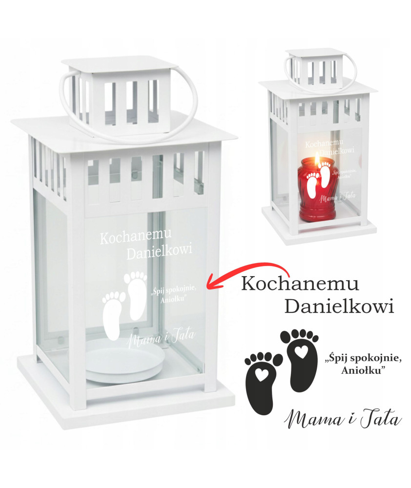 Znicz Lampion Personalizowany Dla Dziecka Córki Syna