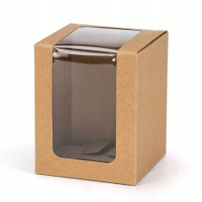 Kartonowe opakowanie na szklankę 8x8x10 cm z okienkiem