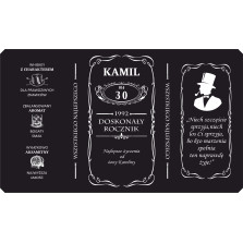 Etykieta na Whisky Personalizow Prezent Urodziny Mąż Tata 18 30 40 50 60 1L