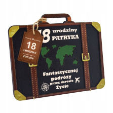 Kartka PREZENT na 18 URODZINY OSIEMNASTKĘ pudełko koperta na pieniądze