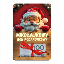 Świąteczny BON podarunkowy Voucher na pieniądze prezent na mikołaja święta