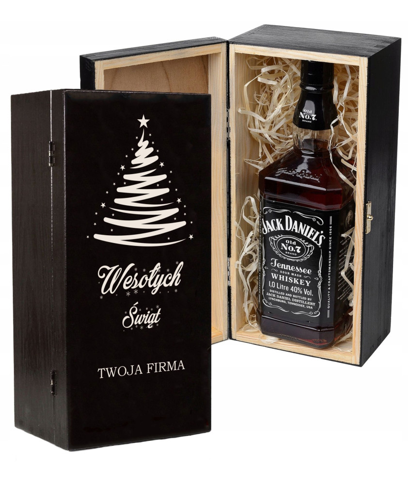 SKRZYNKA NA WHISKY JACK DANIELS prezentowa PUDEŁKO skrzynka na wino ŚWIĘTA