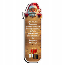 Zakładka świąteczna z własną dedykacją upominek Mikołajkowy dla dzieci