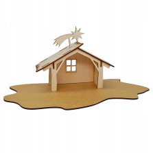 Szopka Bożonarodzeniowa drewniana stajenka ze sklejki z figurkami 59cm XXL