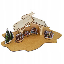 Szopka Bożonarodzeniowa drewniana stajenka ze sklejki z figurkami 59cm XXL