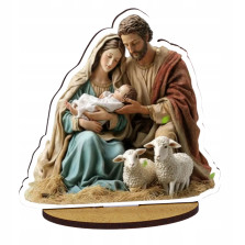 Szopka Bożonarodzeniowa drewniana 3D stajenka ze sklejki z figurkami