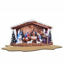 Szopka Bożonarodzeniowa 2D dekoracja świąteczna z motywem Świętej Rodziny