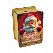 Skarbonka Świąteczna z Mikołajem Wesołych Świąt Na marzenia do spełnienia