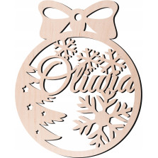 Drewniana Bombka z imieniem na choinkę święta