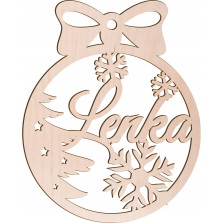 Drewniana Bombka z imieniem na choinkę święta