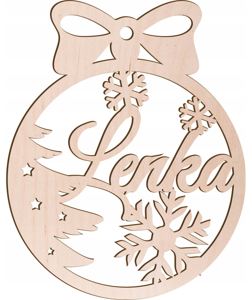 Drewniana Bombka z imieniem na choinkę święta