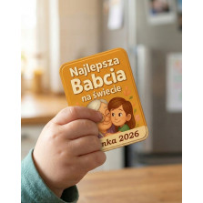 Personalizowany Magnes dla Babci Najlepsza Babcia na Świecie Imię Dziecka