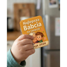 Personalizowany Magnes dla Babci Najlepsza Babcia na Świecie Imię Dziecka