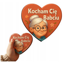 Magnes Kocham Cię Babciu Serce Prezent Dzień Babci 95×50 Upominek dla Babci