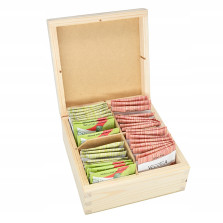 Prezent na Dzień Babci i Dziadka Pudełko na Herbatę z drewna HERBACIARKA