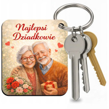 Brelok Najlepsi Dziadkowie Prezent dla Babci i Dziadka Breloczek 44x50 mm