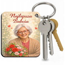 Brelok Najlepsza Babcia Prezent na Dzień Babci Breloczek do Kluczy 44x50 mm