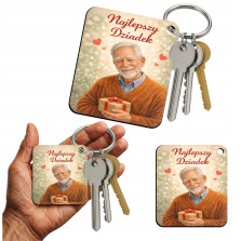 Brelok Najlepszy Dziadek Prezent na Dzień Dziadka Breloczek do Kluczy 44x50