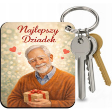 Brelok Najlepszy Dziadek Prezent na Dzień Dziadka Breloczek do Kluczy 44x50
