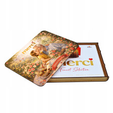 Pudełko na czekoladki MERCI - Prezent na Dzień Dziadka 215x175x20