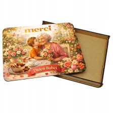 Pudełko na czekoladki MERCI - Prezent na Dzień Babci 215x175x20
