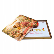 Pudełko na czekoladki MERCI - Prezent na Dzień Babci 215x175x20