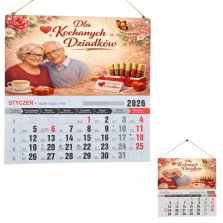 Prezent na Dzień Babci i Dziadka Kalendarz 2026 HDF | Druk UV | Zawieszany