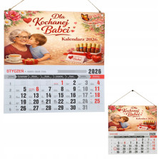 Prezent na Dzień Babci - Kalendarz 2026 | HDF | Druk UV | Zawieszany