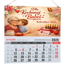 Prezent na Dzień Babci - Kalendarz 2026 | HDF | Druk UV | Zawieszany