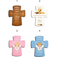 Magnes Komunijny z Imieniem Pamiątka Pierwszej Komunii Świętej Krzyż