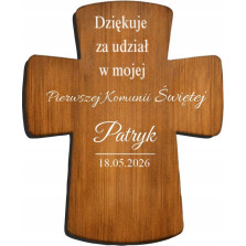 Magnes Komunijny z Imieniem Pamiątka Pierwszej Komunii Świętej Krzyż