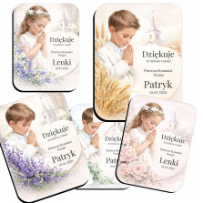 Podziękowania dla gości na Komunię MAGNES Personalizowany Prezent Upominek