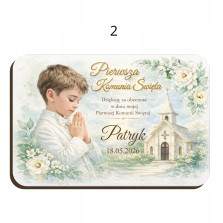 Podziękowania dla gości na Komunię MAGNES Personalizowany Prezent Upominek