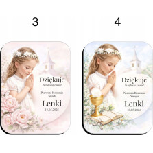 Podziękowania dla gości na Komunię MAGNES Personalizowany Prezent Upominek