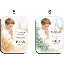 Podziękowania dla gości na Komunię MAGNES Personalizowany Prezent Upominek