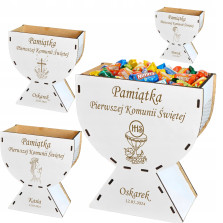 Pamiątka Pierwszej Komunii Kielich z Grawerem Imię Data Prezent Komunia