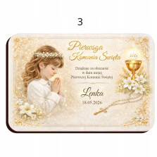 Podziękowania dla gości na Komunię MAGNES Personalizowany Prezent Upominek