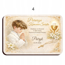 Podziękowania dla gości na Komunię MAGNES Personalizowany Prezent Upominek