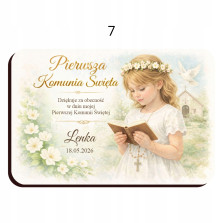Podziękowania dla gości na Komunię MAGNES Personalizowany Prezent Upominek