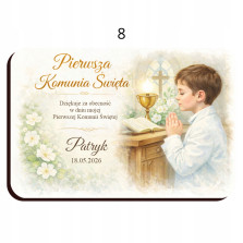 Podziękowania dla gości na Komunię MAGNES Personalizowany Prezent Upominek