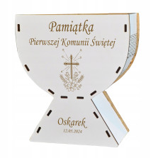Pamiątka Pierwszej Komunii Kielich z Grawerem Imię Data Prezent Komunia
