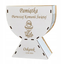 Pamiątka Pierwszej Komunii Kielich z Grawerem Imię Data Prezent Komunia