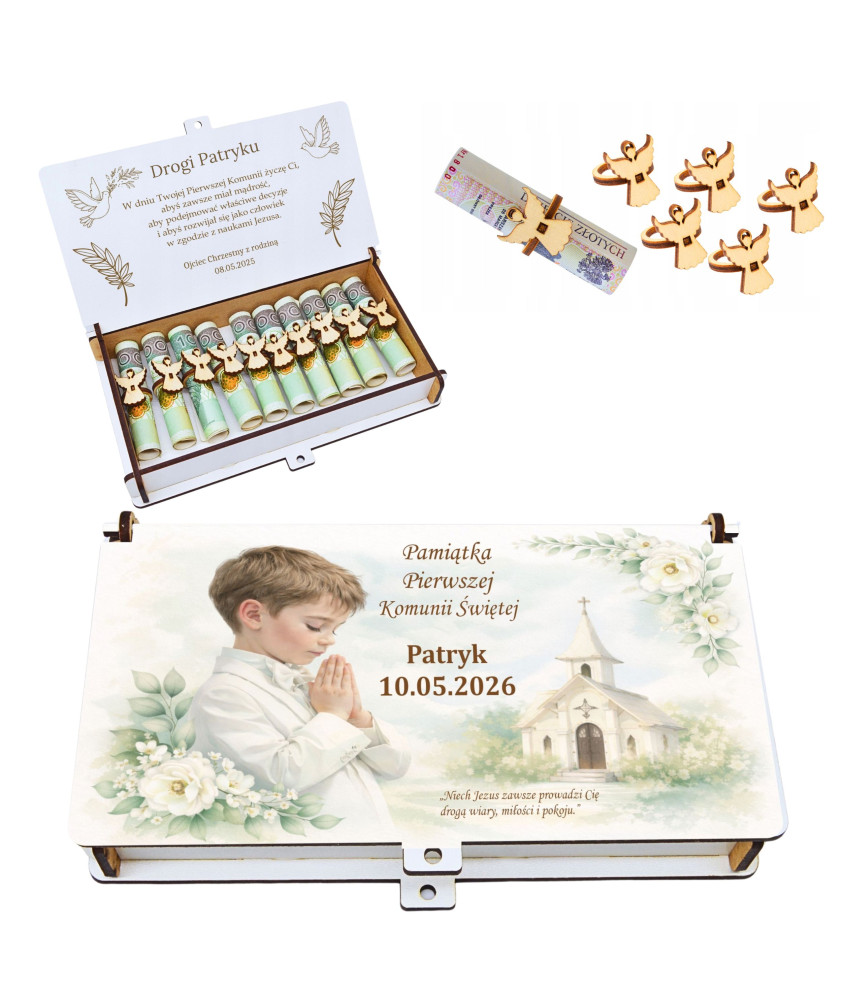 Pudełko koperta Na Pieniądze Pamiątka Pierwsza Komunia Prezent na Komunię