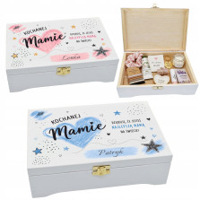 Personalizowane Dzień Mamy prezent drewniane białe z imieniem skrzynka