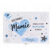 Personalizowane Dzień Mamy prezent drewniane białe z imieniem skrzynka