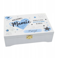 Personalizowane Dzień Mamy prezent drewniane białe z imieniem skrzynka