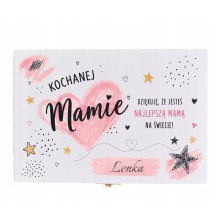 Personalizowane Dzień Mamy prezent drewniane białe z imieniem skrzynka