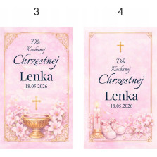 ETYKIETA NA BUTELKĘ WINA DLA MATKI CHRZESTNEJ CHRZEST ŚWIĘTY PERSONALIZOWAN
